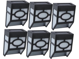 Conjunto De 6 Luminárias De Parede Retrô, Luz Quente, Com Leds Movidos A Energia Solar, Arandelas Ex Gokoco