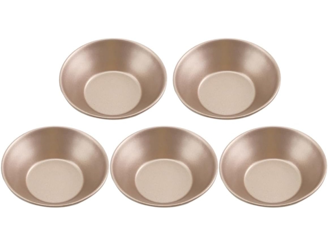 Conjunto de 5 formas redondas para tarteletes, em Carbono Dourado