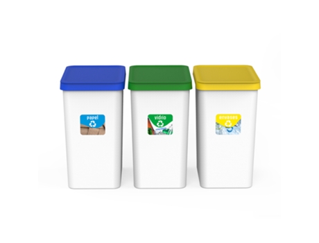 Conjunto de 3 Ci x otes do Li x o USE FAMILY (Plástico - 34 x 25 x 44 - 28L)