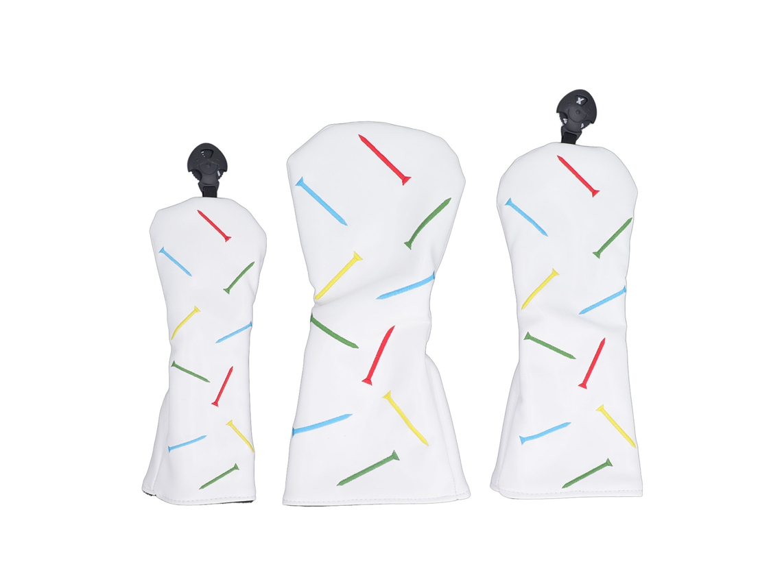 Conjunto De 3 Capas De Taco De Golfe Laxiscreed Branco Para Proteção E Transporte