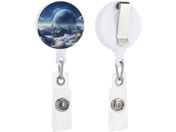 Porta Crachá Retrátil Com Clip Tipo Jacaré, Chaveiro de Identificação, Porta Crachá Com Tema Terra Fantasy