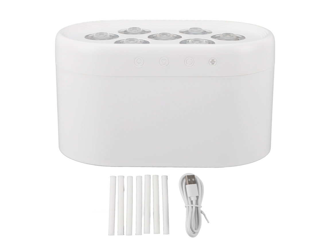 Difusor de Óleos Essenciais com Luzes Dinâmicas e Temporizador Inteligente ABS Branco | S/MARCA