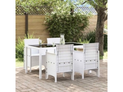 Vidaxl Cadeira De Jardim 4 Unid. Branco Polipropileno
