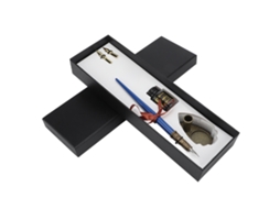 Set De Plumas De Caligrafía Azul Zafiro Para Principiantes Pluma De Inmersión Acero Inoxidable Estuche Regalo