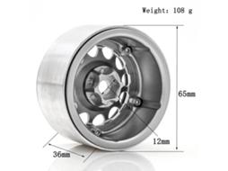 Roda De Liga De Alumínio Beadlock 2.2 Polegadas 4pcs 65*36mm Para Carro Controle Remoto 1/8 1/10 Trax4 Axial Scx10 Wraith Yeti