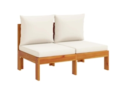 Maison Exclusive - Sofá 2 Lug. Jardim S/ Apoio Braços C/ Almofadões Acácia Maciça