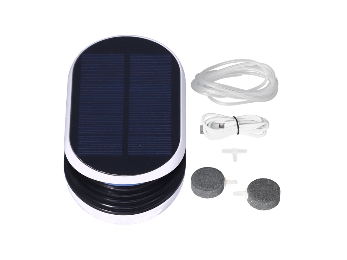 Bomba de Ar Solar Usb para Aquário Piscina Lagoa 3 Modos