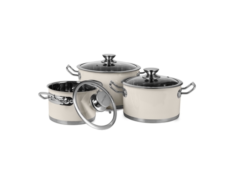 Trem de Cozinha VINTAGE CUISINE BY COOKING (6 Peças - Aço Inoxidável - Bege)