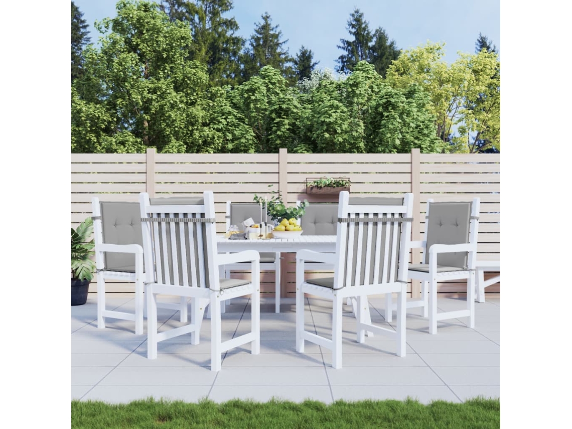 Vidaxl Almofadões Lombares P/ Cadeiras De Jardim 6pcs Oxford Cinza