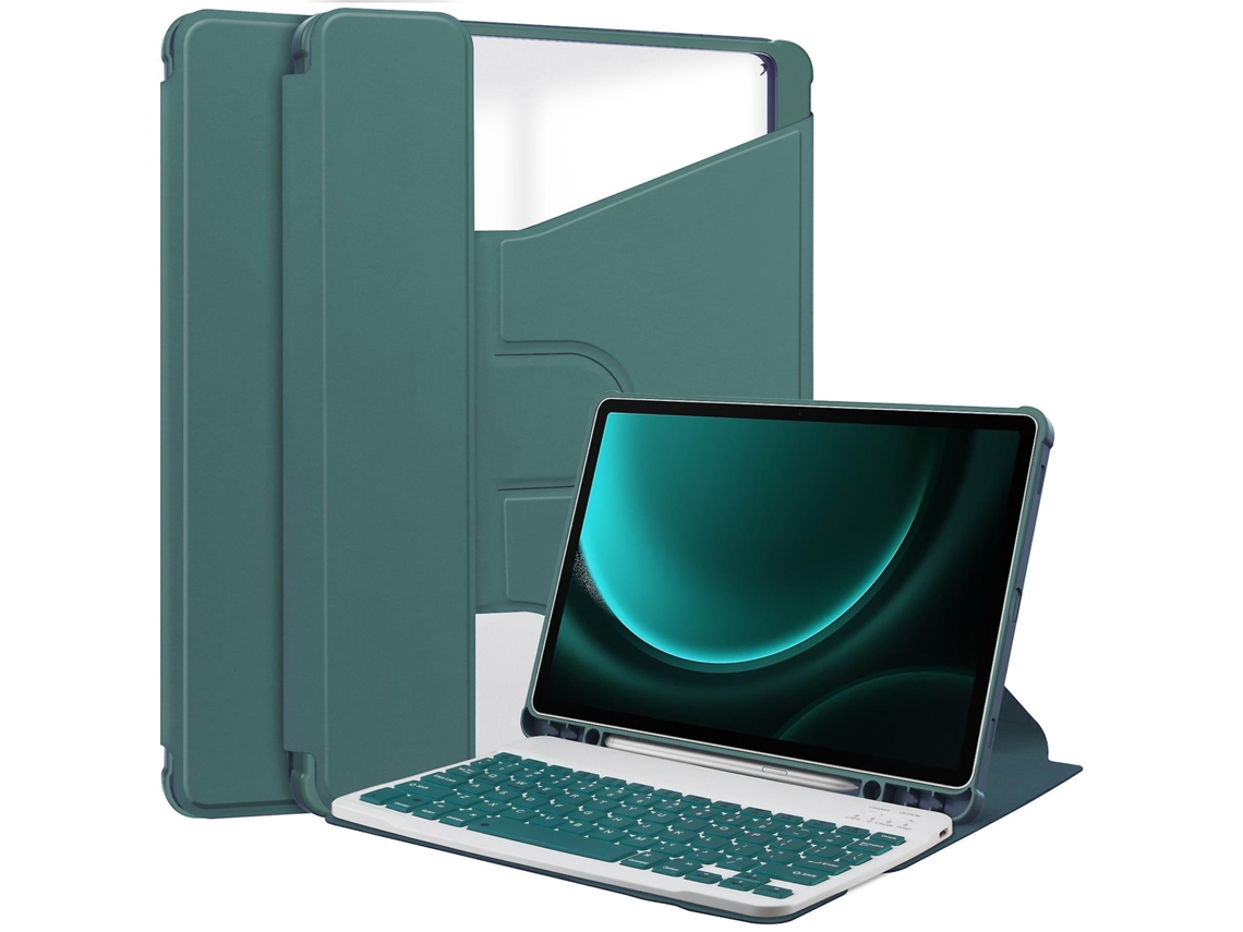 Capa Protetora Para Samsung Galaxy Tab S9 Fe Plus Com Teclado Bluetooth, Suporte Giratório E Tablet Perfectee Tuotuo