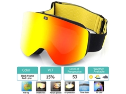 Óculos De Esqui Com Lente Polarizada De Dupla Camada Magnética, Óculos Antiembaçante Uv400 Para Esqui E Snowboard, Óculos De Esqui Para Homens E Mulhe