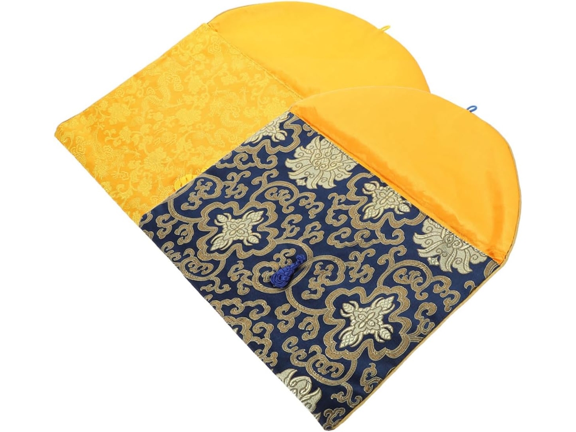 De 2 Bolsas De Brocado Bordadas Nuobesty, 22x15 Cm, Com Estojo De Armazenamento Em Espuma Protetora Macia.