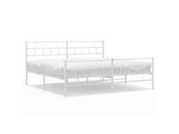 Estrutura de Cama com Cabeceira e Pés Metal Branco MAISON EXCLUSIVE 200x200 cm
