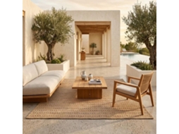 Tapete Exterior Interior Aspecto Juta Bege Multicolorido 160x230 THE DECO FACTORY