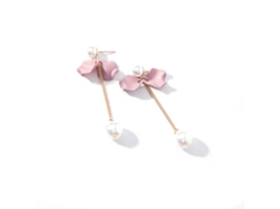 Brincos De Flor Pérola Falsa Tassel Decorativo