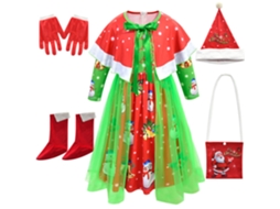 Trajes de Natal Cosplay Conjunto de Vestido Infantil 160