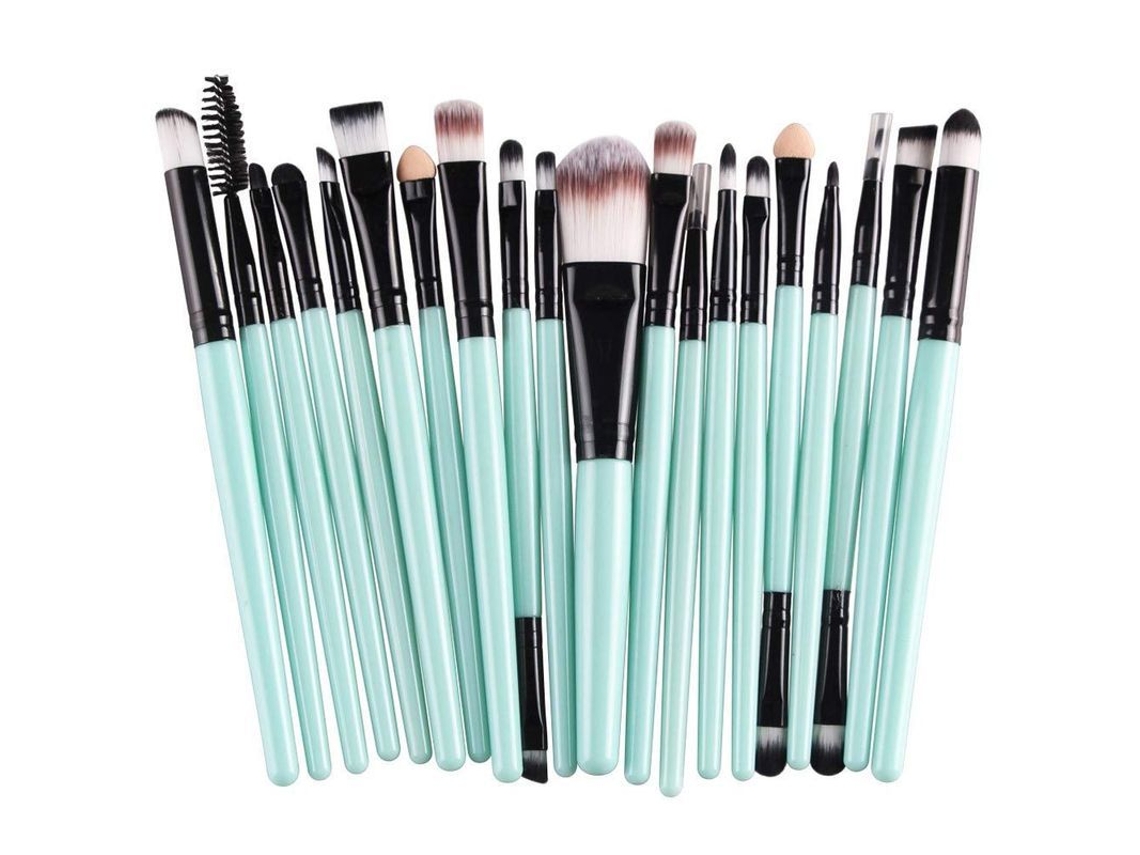 Kit De 20 Pincéis De Maquiagem Profissional Em Cabelo Sintético - Ferramentas De Maquiagem (preto Azul)