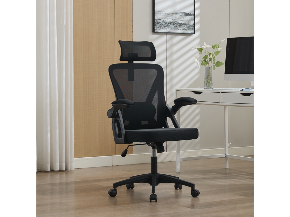 Cadeira De Escritório Ergonômica Mesh, Encosto Alto, Apoio De Cabeça E Lombar Ajustáveis Para Casa E Escritório