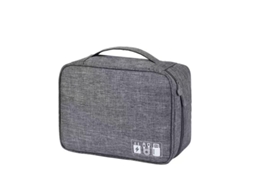 Bolsa Organizadora Cabos Eletrónica Portátil Cinza