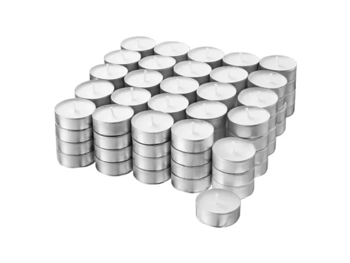 Velas Tea Lights Sem Cheiro LAXISCREED 100un 4h Brancas