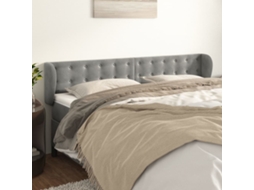 Vidaxl Cabeceira De Cama C/ Abas Veludo 163x23x78/88 Cm Cinzento-claro