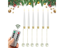 Bougies De Sapin De Noël À Piles | Fausse Bougie Led À Piles Com Télécommande,6 Peças Led Sans Flamm Gokoco