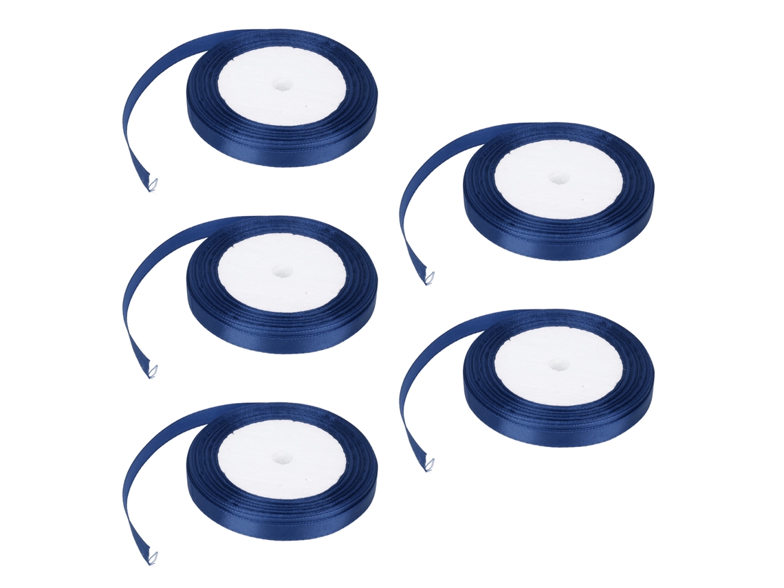 2026 5pcs Fita de Satin 22m 10mm Decoração Casamento Presente Diy Acessórios Azul Escuro