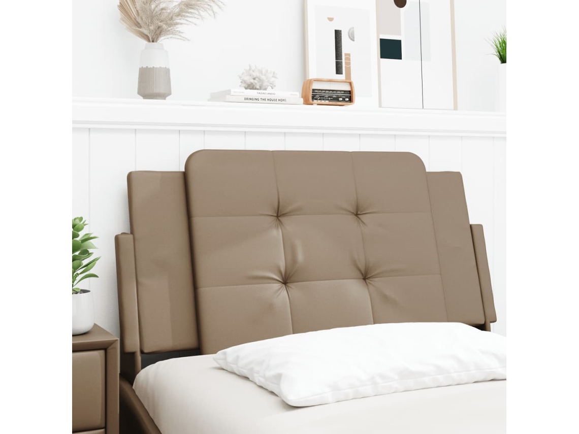 Vidaxl Almofadão De Cabeceira Zadar 100 Cm Couro Artificial Cappuccino