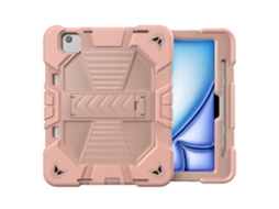 Capa Para Ipad Air 11 Com Suporte, Proteção Antichoque Em Pc Silicone Rosa Rosa Tuotuo (2024)