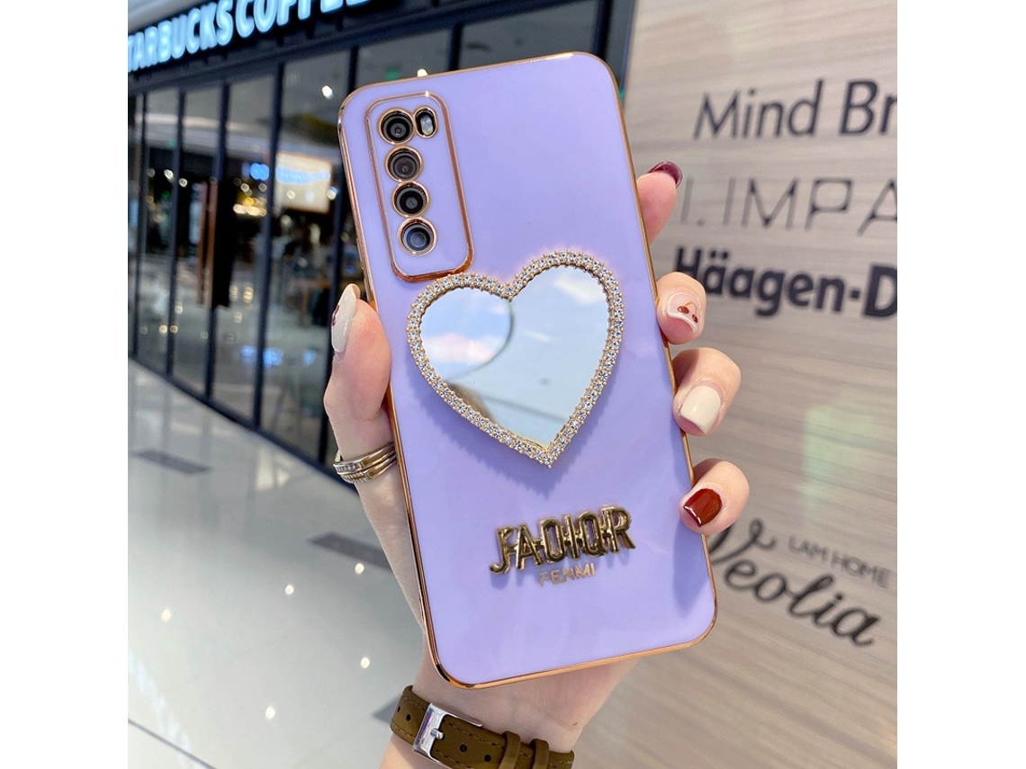 Capa de Telefone EOOCOO (espelho de Coração de Amor Roxo Proteção)