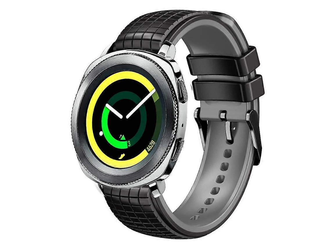 Pulseira De Silicone Bicolor Com Malha De 20 Mm