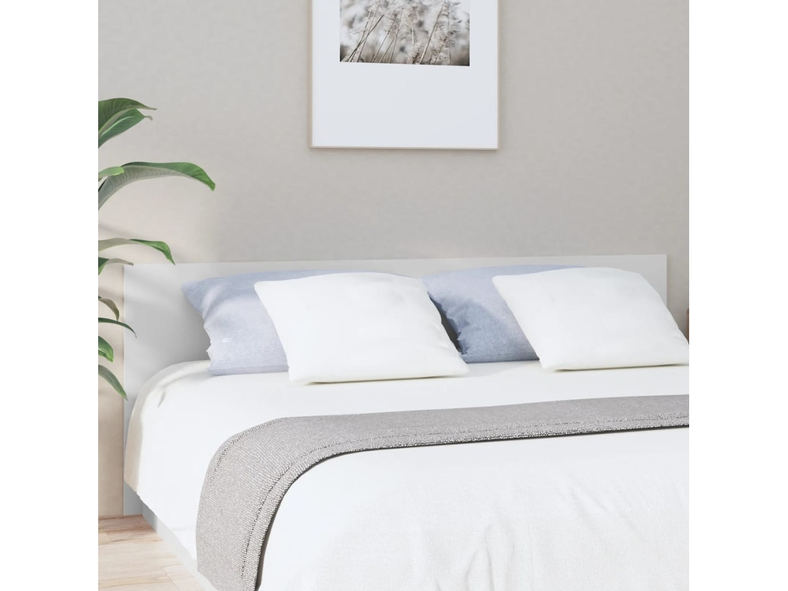 Vidaxl Cabeceira De Cama 200x1,5x80 Cm Derivados De Madeira Branco