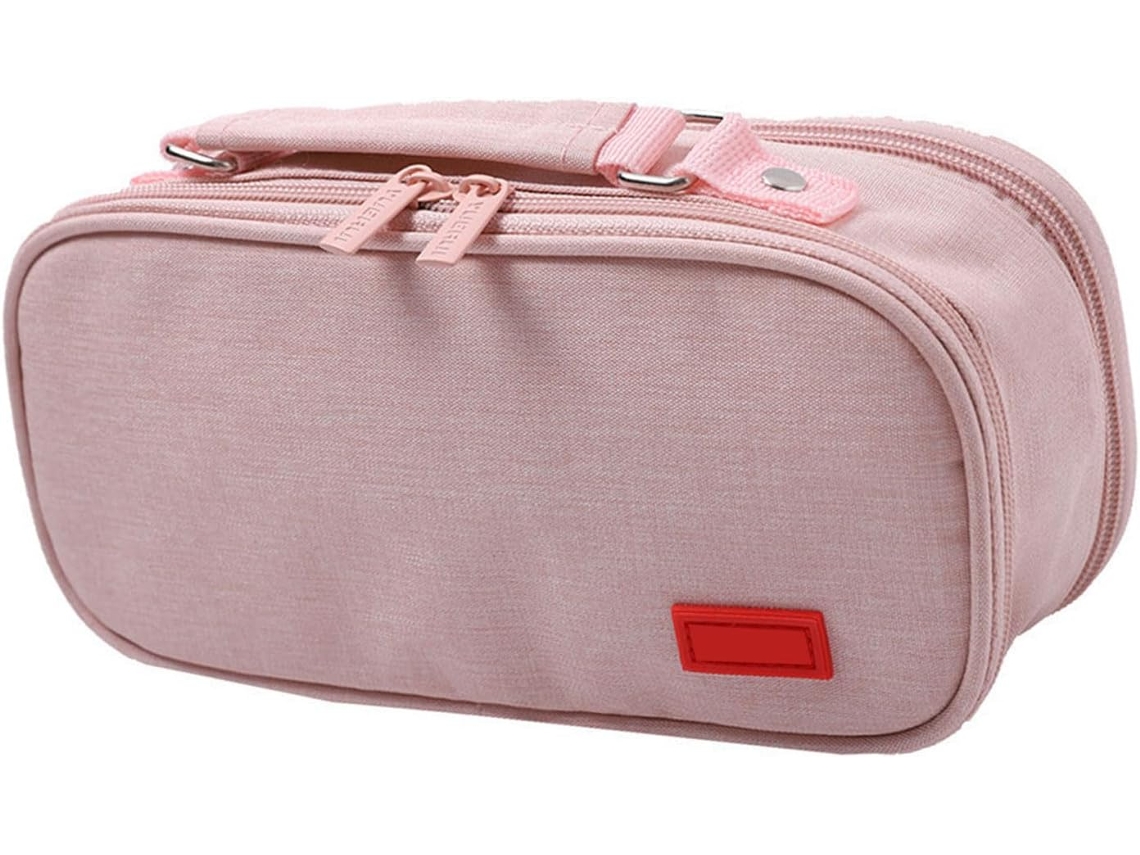 Estojo Com Alça, 5 Compartimentos, Lona Multicamadas, Para Escola, 24 X 8,5 X 11 Cm, Grande Capacidade.