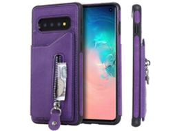 Capa Protetora Resistente A Impactos, Com Zíper E Fivela Dupla, Em Cor Sólida, Para Galaxy S10.