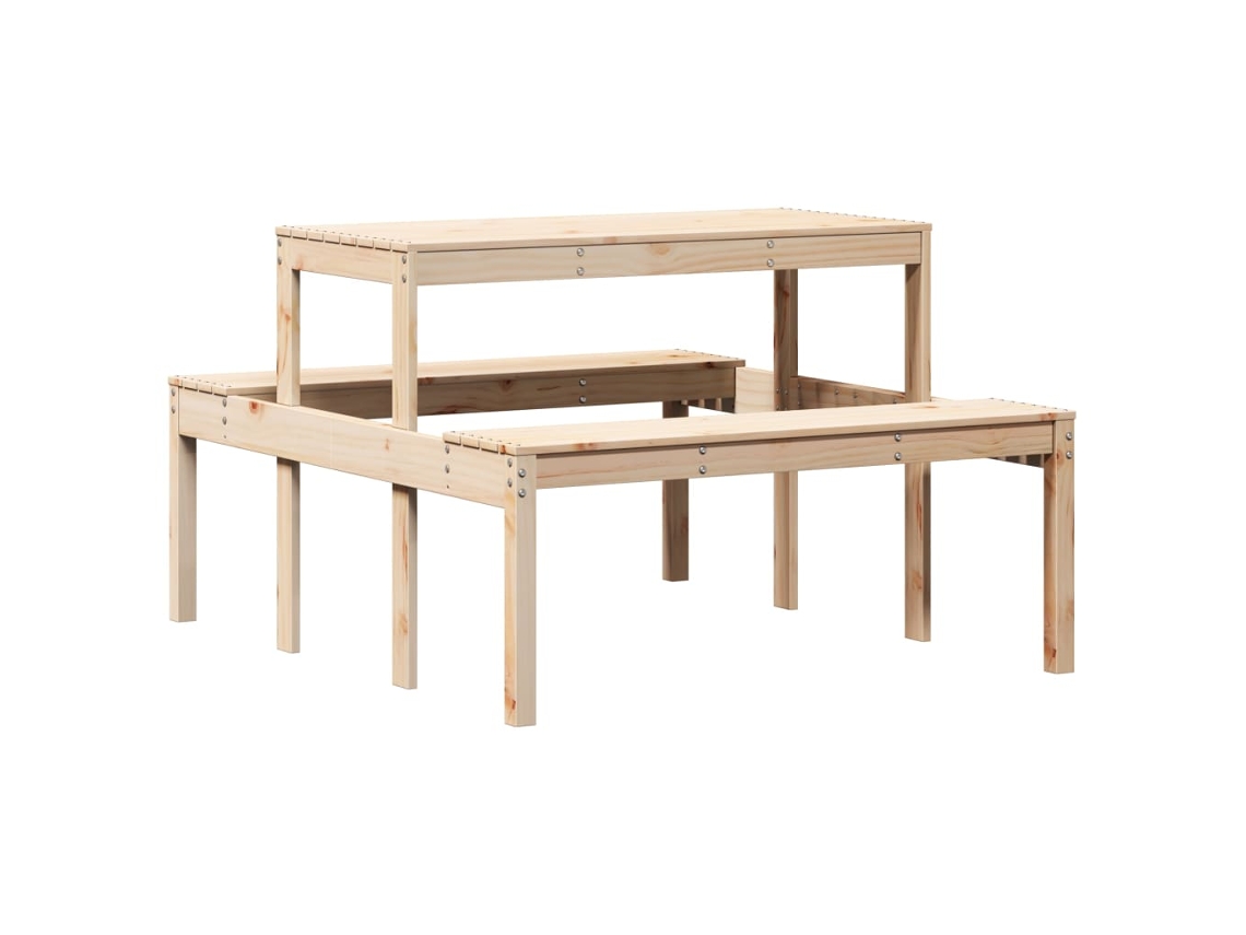 Mesa de Piquenique MAISON EXCLUSIVE em Madeira de Pinho Maciça (110x134x75 cm)