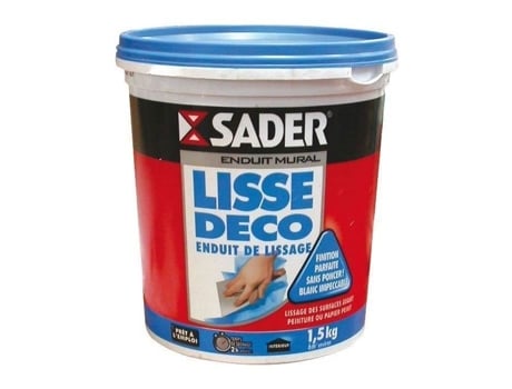 Revestimento Decorativo De Alisamento De Parede Sader 1,5 Kg Branco Interior Duas Camadas
