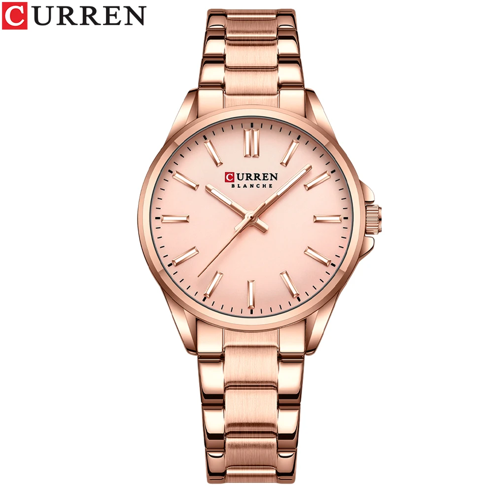 Relógio Feminino MDUG de luxo, em aço inoxidável, à prova d'água (rose)