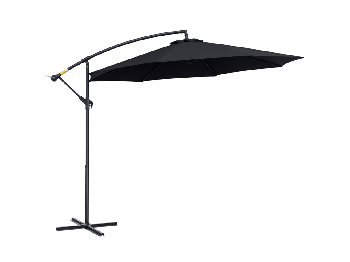 Guarda-sol Ø295x250 cm, com manivela, piscina e pátio S/MARCA