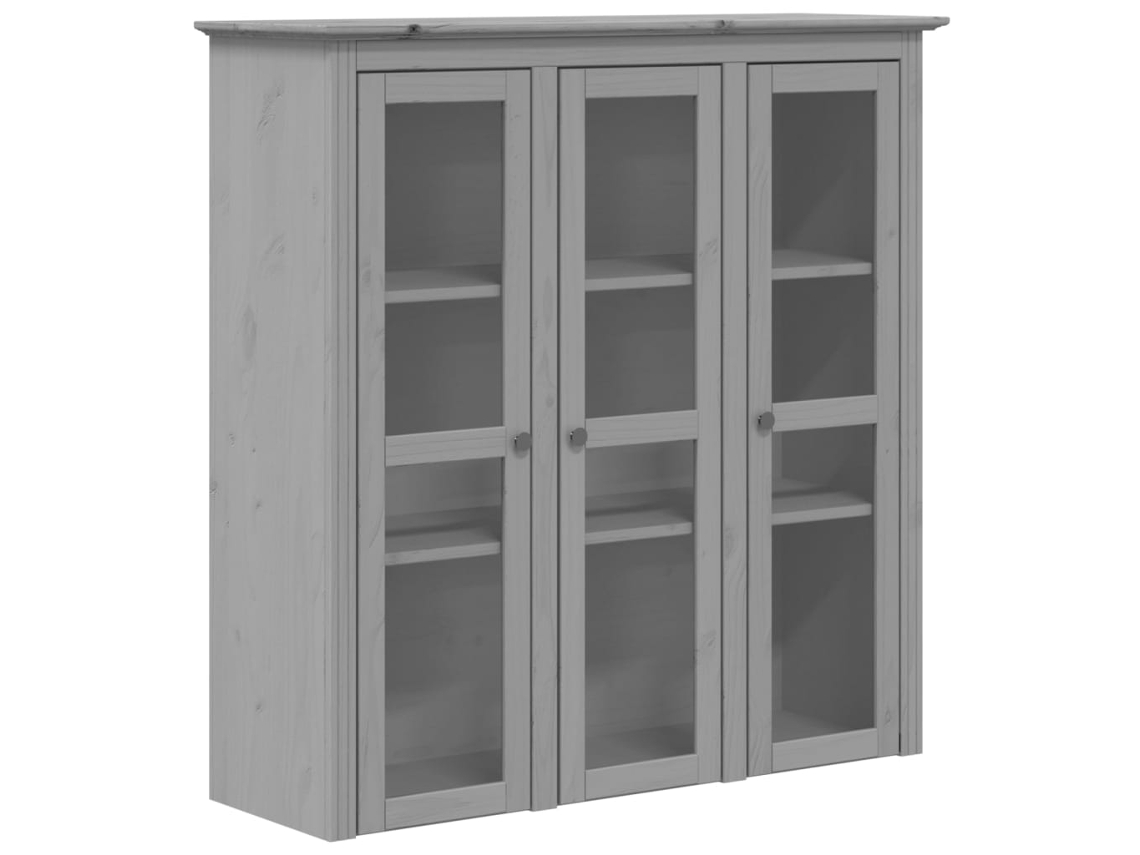 Cabinet With Glass Doors, Cabinets With Glass Doors Vidaxl Cinzeto Madeira De Pinho (n/a)