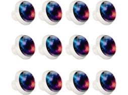 Puxadores Redondos Para Armários De Cozinha, Puxadores Para Armários E Gavetas, 12 Peças, Azul E Roxo, Galáxia Espacial