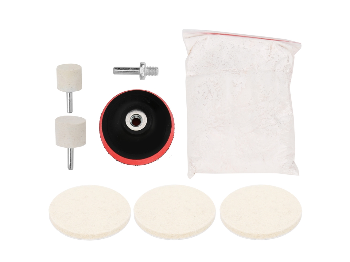 8pcs Conjunto De Ruedas De Pulido De Lana Para Vidrio Automotriz Relojes Joyería Procesamiento