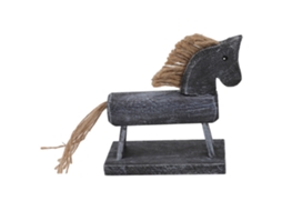 Decoração de Cavalo de Troia em Madeira Artesanal para Mesa e Casa com Design Retrô
