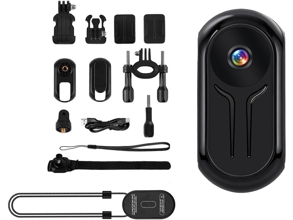 Câmera De Ação 1080p Com Tela, Portátil Compacta Para Moto E Exterior, Acessórios Incluídos, Preto (preto)