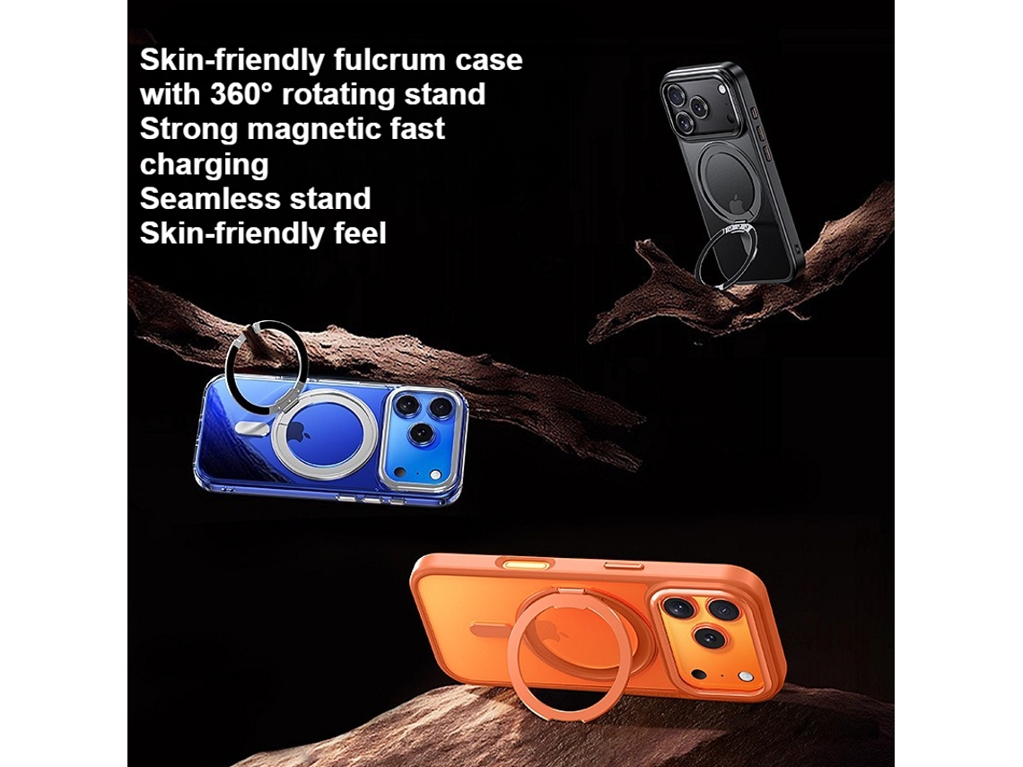Capa Antichoque Para Iphone 14 Pro Max, Anel Magnético 360°, Pctpu, Cor Roxa Transparente, Estrutura Resistente