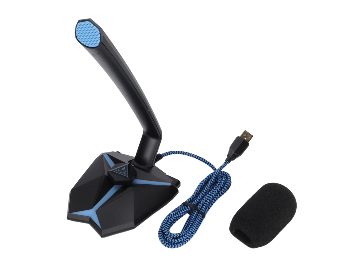 Microfone Usb Cool Indicador Led Ângulo Ajustável Reconhecimento 360 Graus Microfone Para Jogos