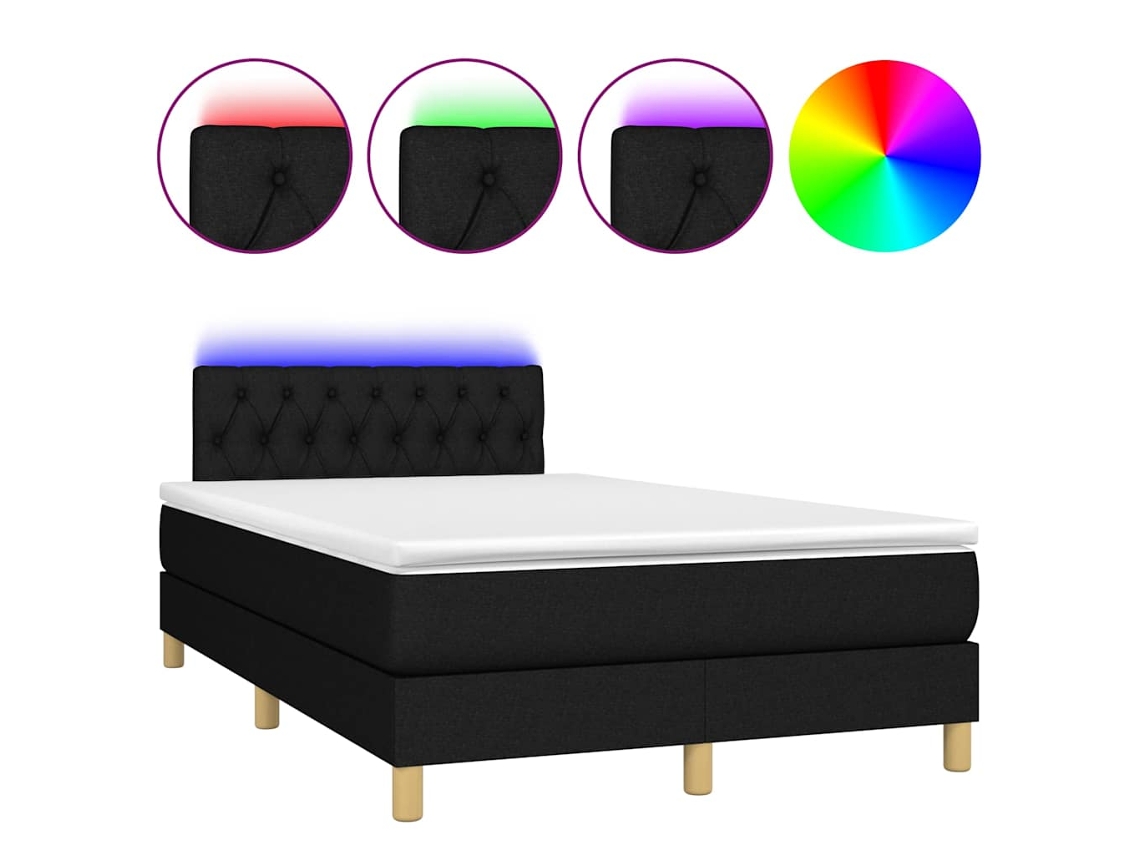 Box Spring Bed, Box Spring Beds Vidaxl Preto Tecido (120 X 200 Cm)