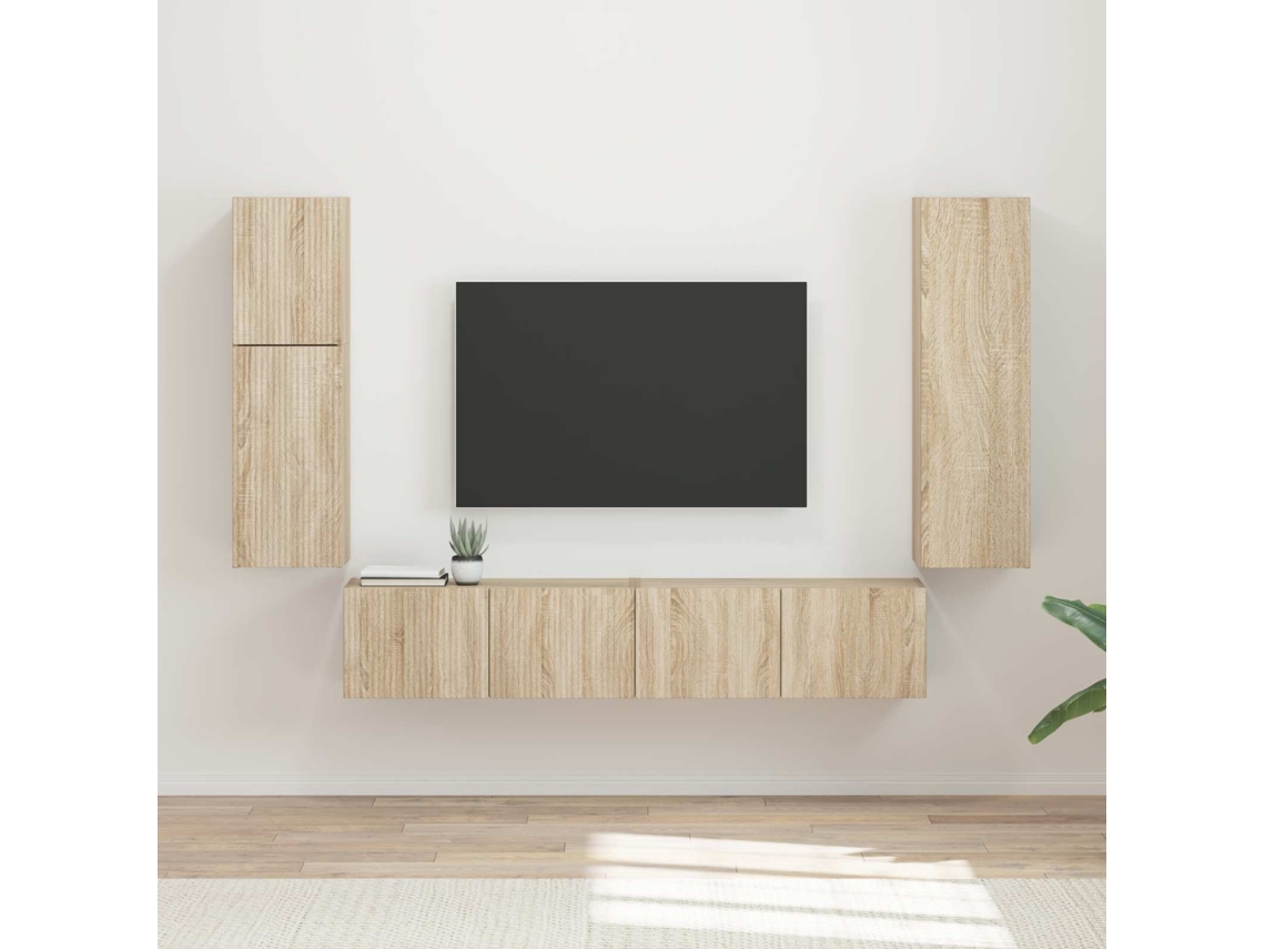 Vidaxl Conjunto De Móvel De Tv 4 Unid. Carvalho Sonoma