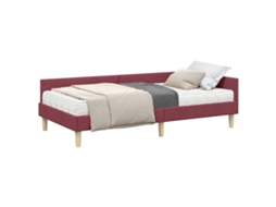 SYFAX™ Estrutura de Cama de Canto com Colchão 2 Pcs Cinzeto Tecido