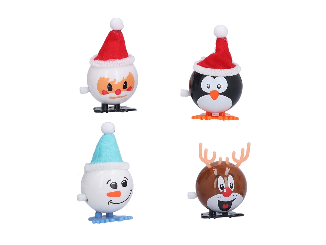 Conjunto De Natal Laxiscreed Com Pai Natal, Boneco De Neve E Movimento Mecânico - 4 Peças Festivas