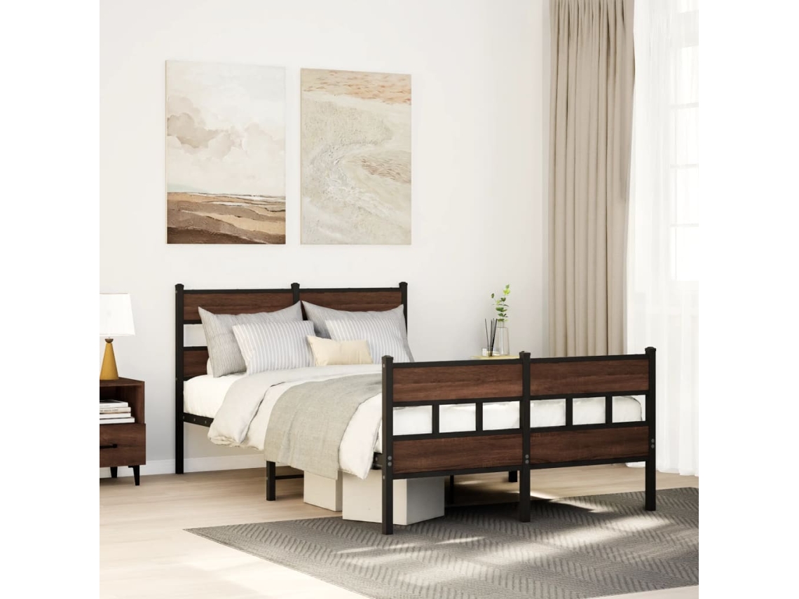 Vidaxl Cama Sem Colchão com Cabeceira e Pés 120x200 Cm